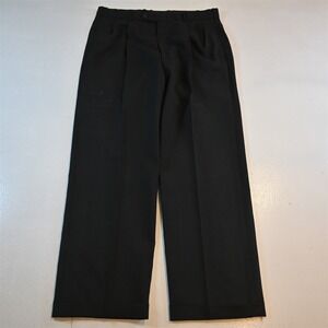 Vtg Mens 33x30 Dark Green Glenn Plaid Wool Pleated Cuffed High Waist Dress Pants